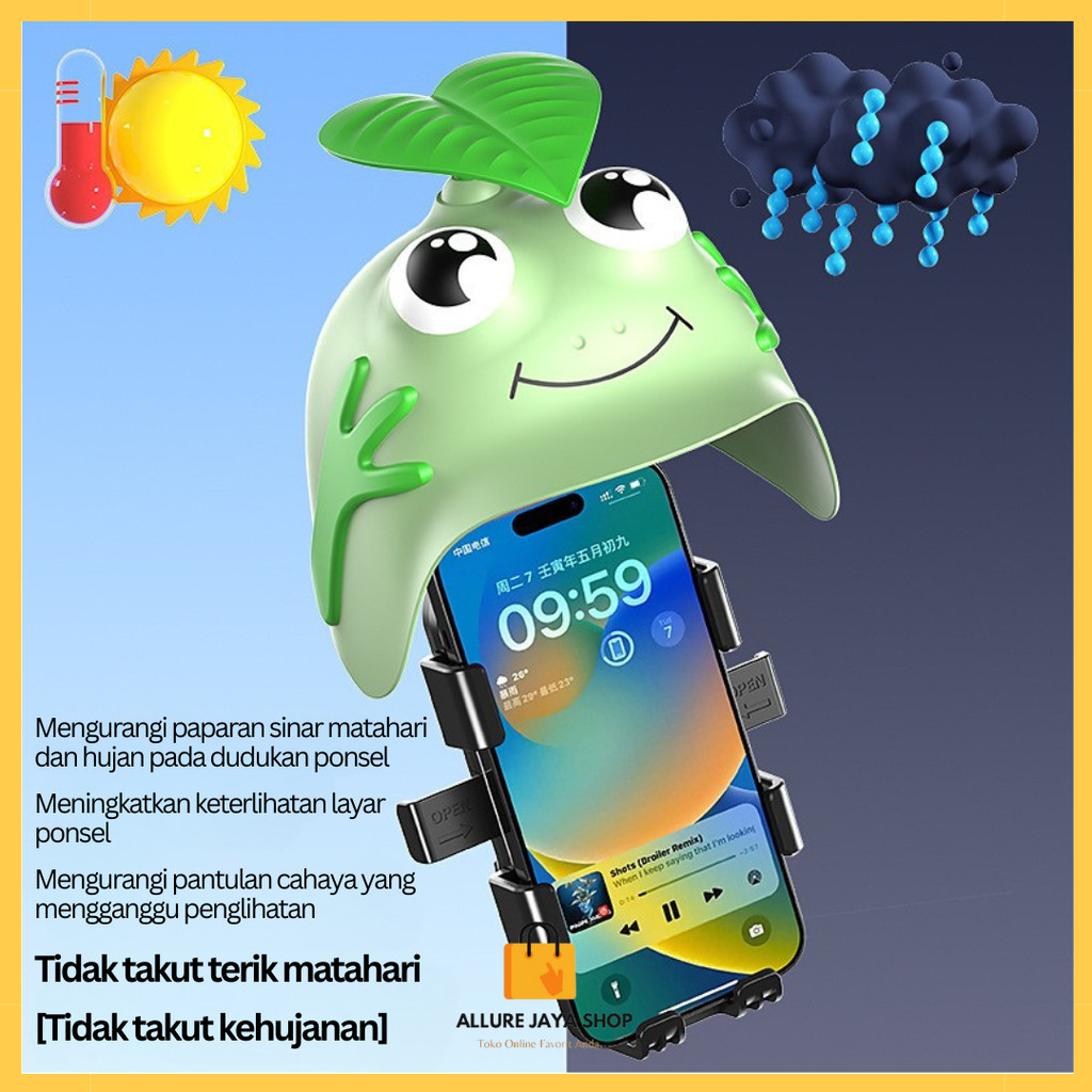 [AJS] Phone Holder Motor Helm Katak – Dudukan HP Anti Goyang untuk Stang Motor