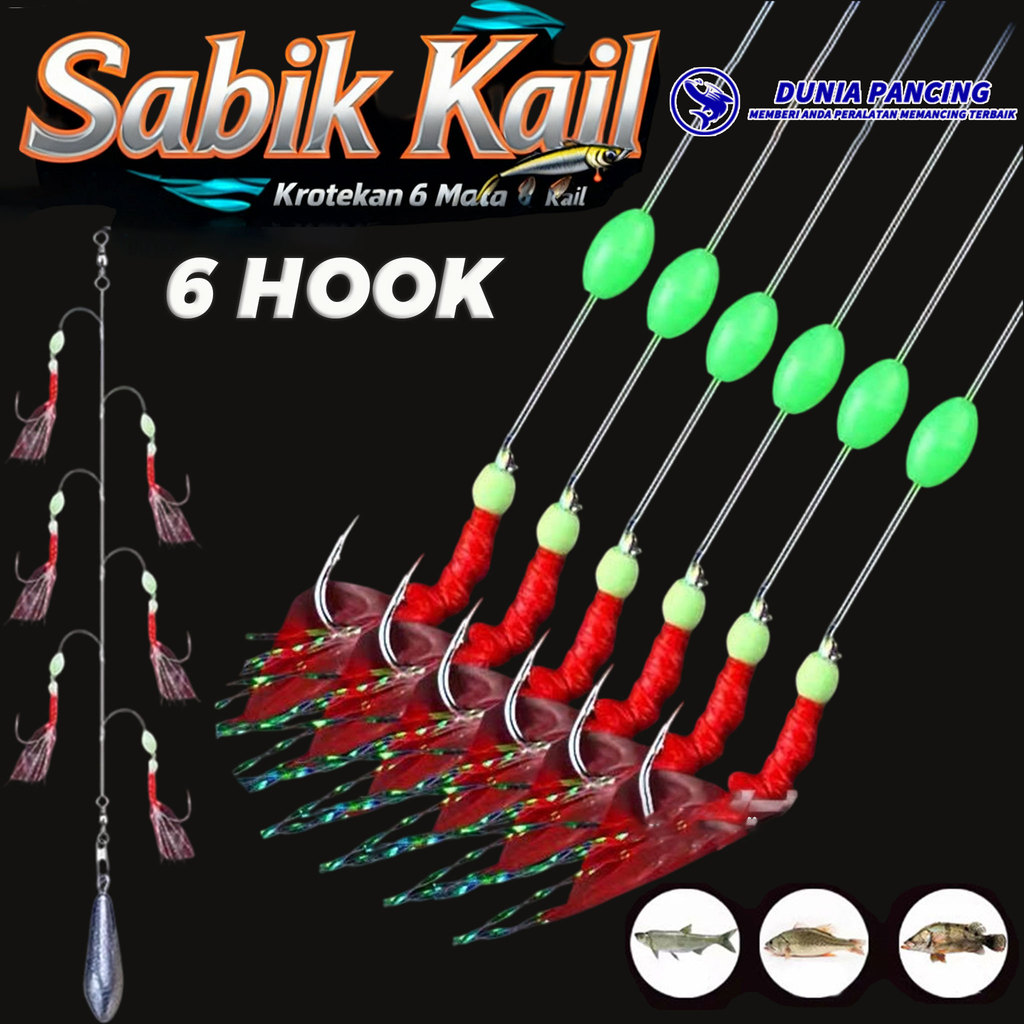 Umpan Pancing Kotrek Sabiki Emas Hayumake Rangkaian Mancing Kotrekan Fosfor Dengan Luminous BeadKrot