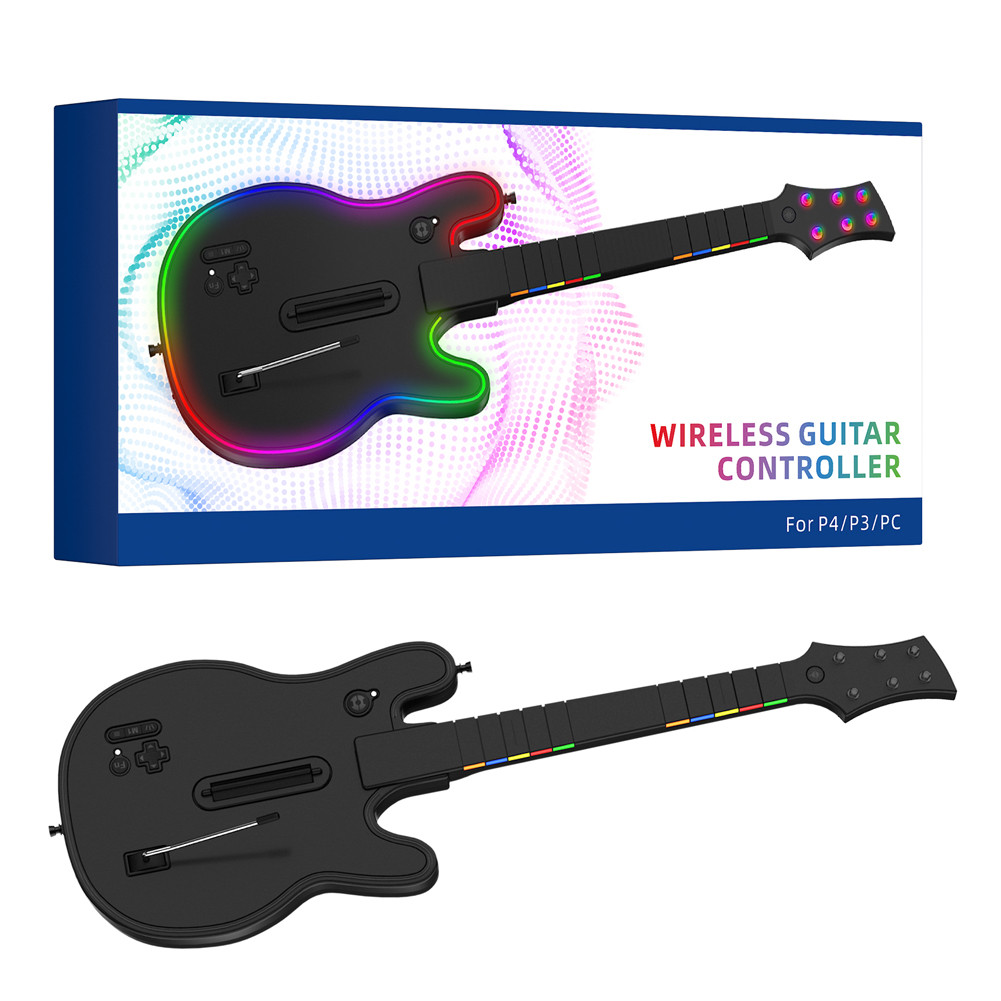 Wireless Guitar Hero Controller for Wii RGB Gaming Controller Remote Joystick Guitar Gamepad with Wi