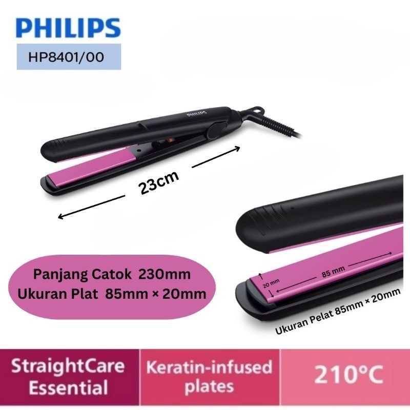 CATOKAN RAMBUT PHILIPS  HP8401 HP 8401 CATOK PELURUS  RAMBUT PHILIPS SELFIE HAIR STRAIGHTENER ORIGIN