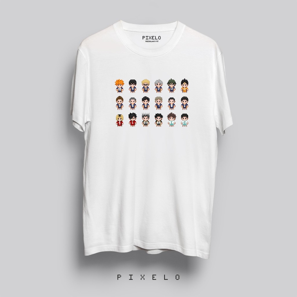 (COD) Kaos Haikyu Pixelo - Tshirt Anime & Game Retro 90s