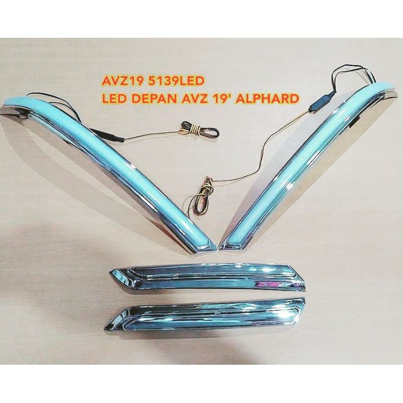 LED DRL + grill crome depan all new Avanza /xenia / veloz 2019 2020 2021 tipe e g veloz + running se