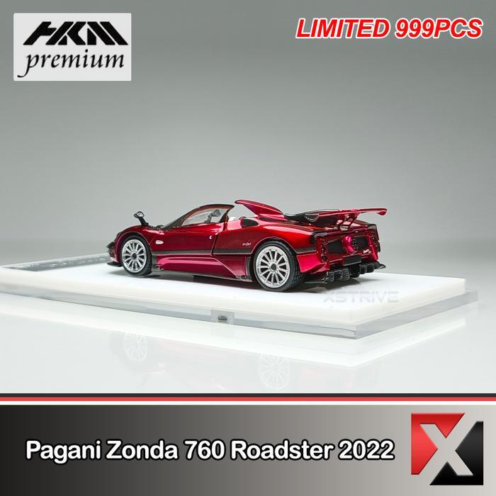 HKM Premium 1:64 Pagani Zonda 760 Roadster 2022 Red Openable Engine Hood