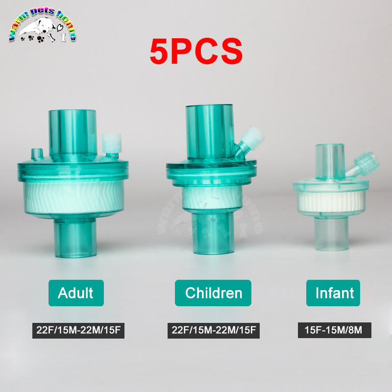 5pcs CPAP Bacterial Viral Filter Sterile Heat and Moisture Exchanger With Filter for Adults Children