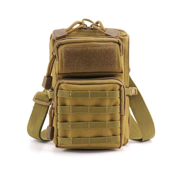 mole bag tas impor tas pinggang multifungsi pouch hp impor tactical tas hp pinggang - Coklat