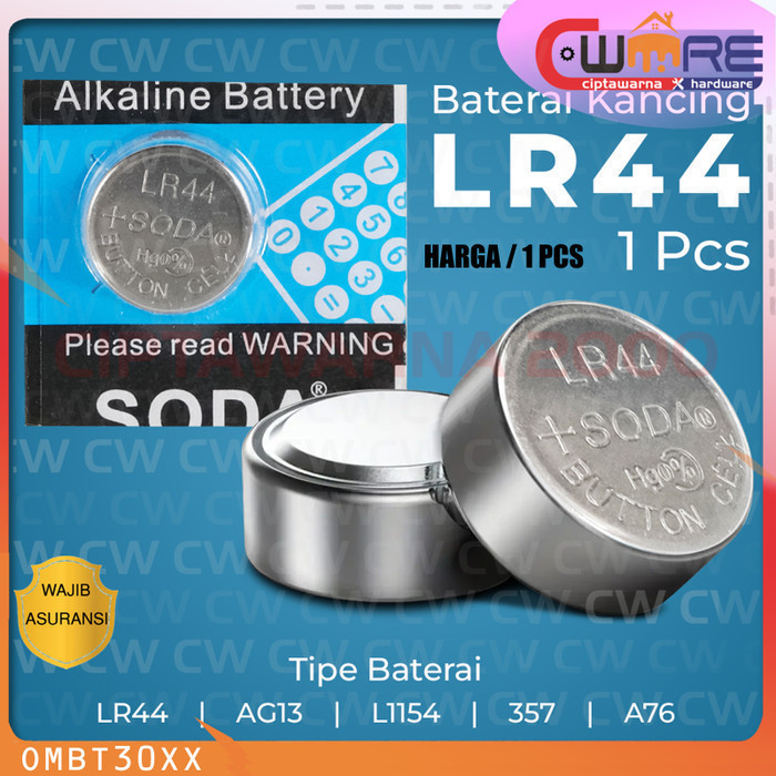 Baterai Batere Battery Kancing Lithium LR44 AG13 L1154 357 A76 1.5V 1 pcs - BDB CW2H