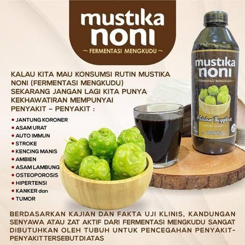 [MAWAR KONDANG] Mustika Noni 1 Liter Fermentasi Mengkudu Jus Buah Mengkudu Asli
