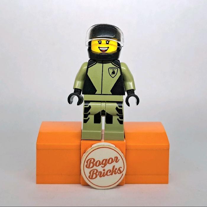 Lego Minifigure Speed Champion - Lamborghini Lambo V12 Vision Grand Tourismo Driver RESTRO