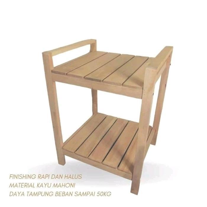 Rak dispenser rak meja rice cooker rak magic com rak susun kayu serbaguna - NATURAL