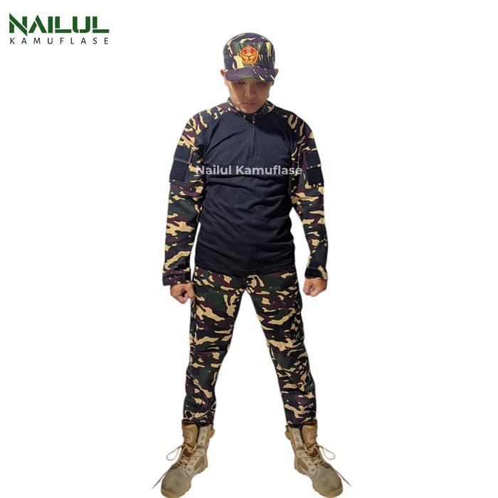 Setelan Seragam Banser Nasional Celana BDU Topi Loreng komando pria wanita dewasa Tactical baju lapa