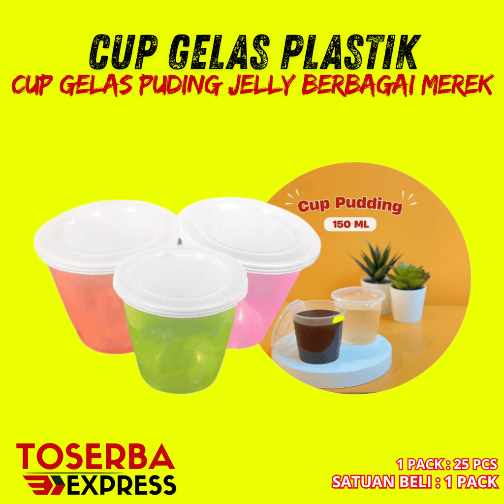 ( 1 PACK 25 PCS ) CUP MERPATI 150 ML / CUP PUDING JELLY CAKE WARNA 150 ML UNTUK PARTY