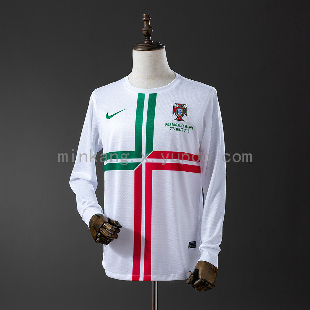 Jersey Retro portugal 2012 long sleeve away T shirt pria