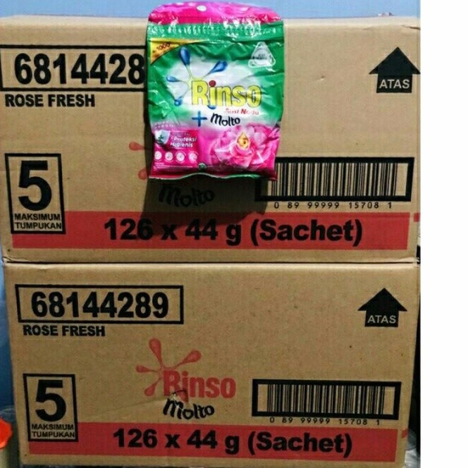 ALLINWAN Rinso Molto Sachet Bubuk HIJAU (ROSE FRESH) 38Gr 1Dus isi 126sachet