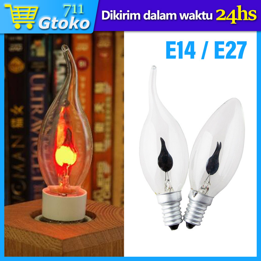 Lampu Lidah Api 3 Watt E14 / E27 Lampu Hias Dekorasi Efek Bara Api Gerak Membara Unik