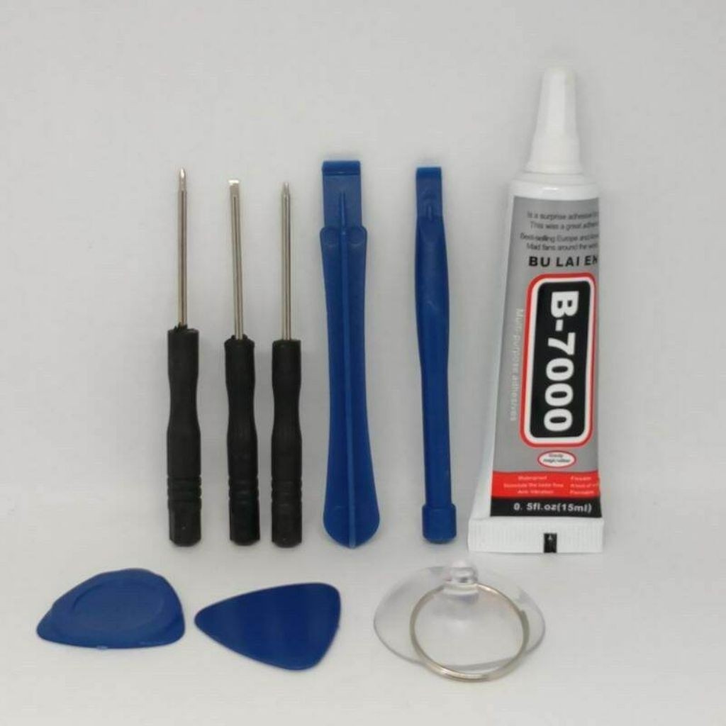 Obeng 8 IN 1 + Lem 3ml / Lem Lcd Handphone Perekat Lcd Smartphone