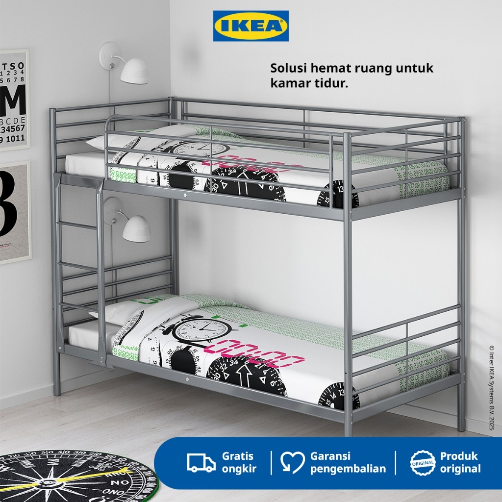 IKEA SVARTA Rangka Tempat Tidur Tingkat 90x200 cm