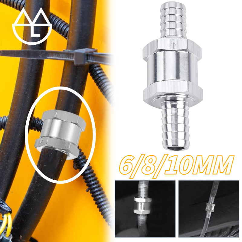 6/8/10mm Katup Satu Arah Bahan Bakar One Way Valve Non Return Check Valve Fuel Motor Mobil Selang Al
