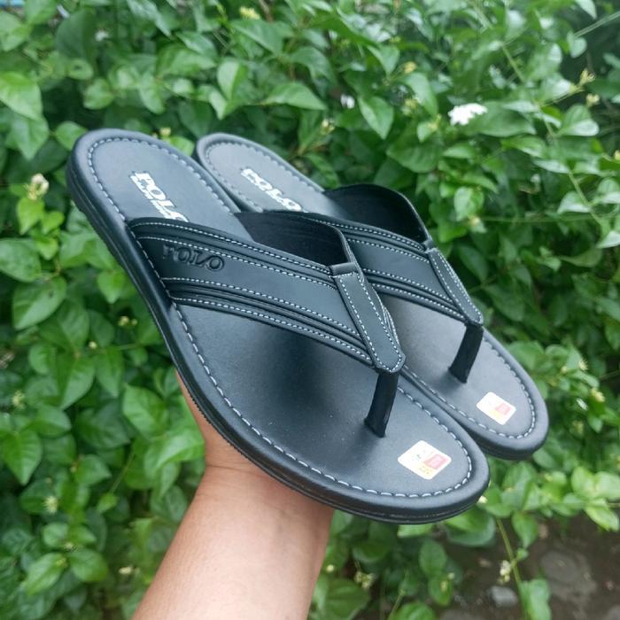>Ganteng.Co< sandal pria keren/sandal cowok/sandal pria/sandal laki-laki - japit hitam 01, 39