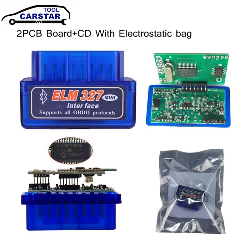 Newest ELM327 V1.5 PIC18F25K80 ELM327 OBD2 Scanner ELM 327 Bluetooth-compatible Android/PC ELM 327 O