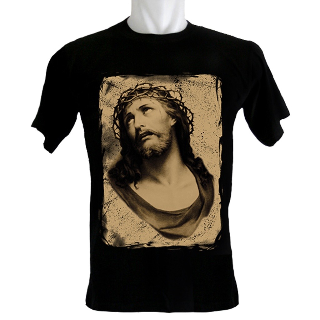 HOT Kaos Yesus Mahkota Duri Sephia