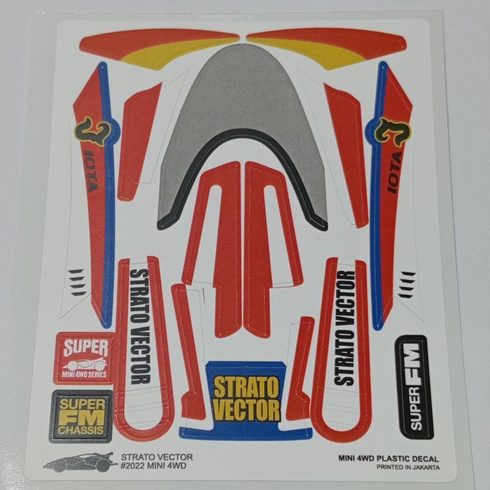DECAL MINI 4WD STRATO VECTOR/STICKER TAMIYA STRATO VECTOR by Mixmaxtoys