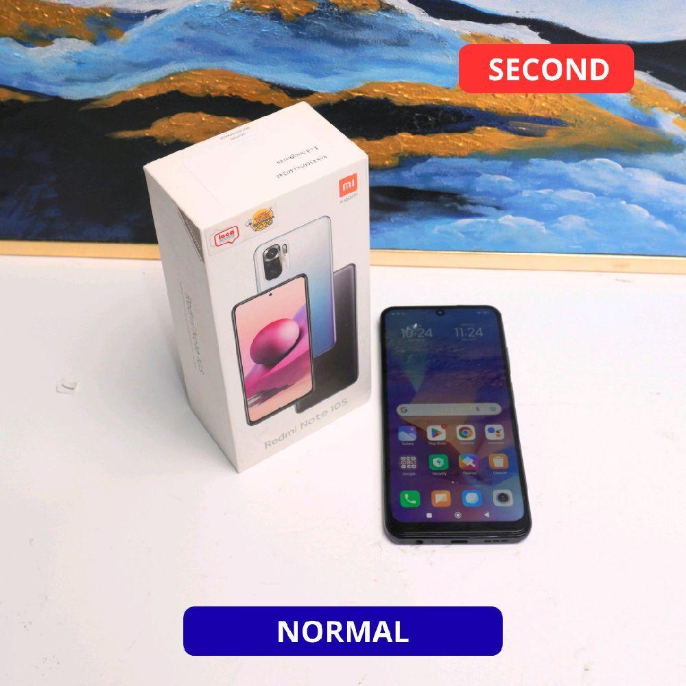 XIAOMI REDMI NOTE 10S 6/64 GB HP SECOND ORIGINAL SINAR MUTIARA CELL