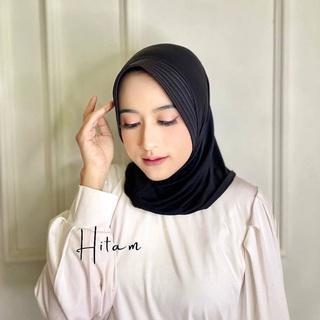 Hijab Instan Jilbab Polos Kerudung Bergo Pendek Sport Casual Ped - Hitam