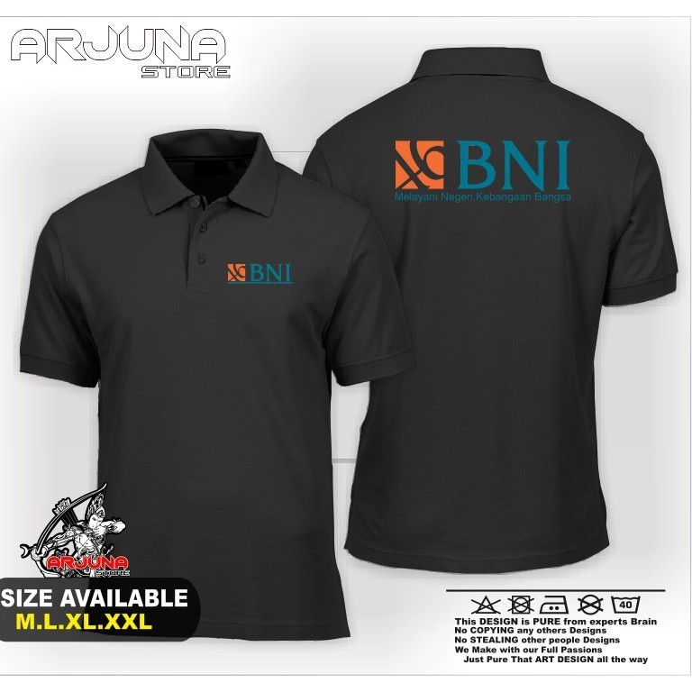 JP FASHION / Kaos Baju Kerah Pria Wanita, Kaos Wangki Kerah BANK BNI V2 KAOS PERUSAHAAN TERBARU Baju