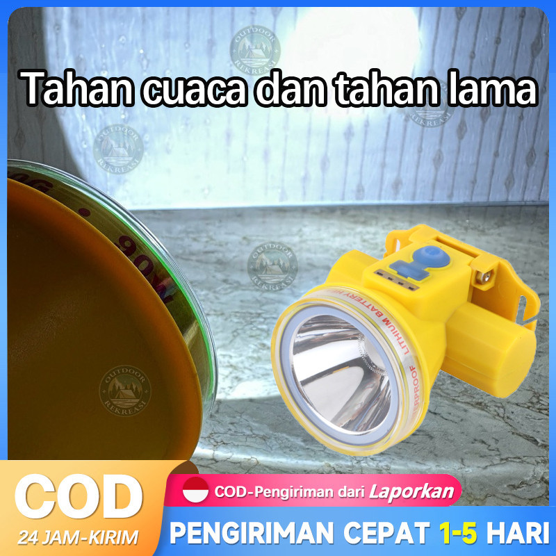 Babooshopto Senter Kepala Super Terang Senter Kepala Selam Tahan Lama Tahan Air Pencahayaan Tahan La