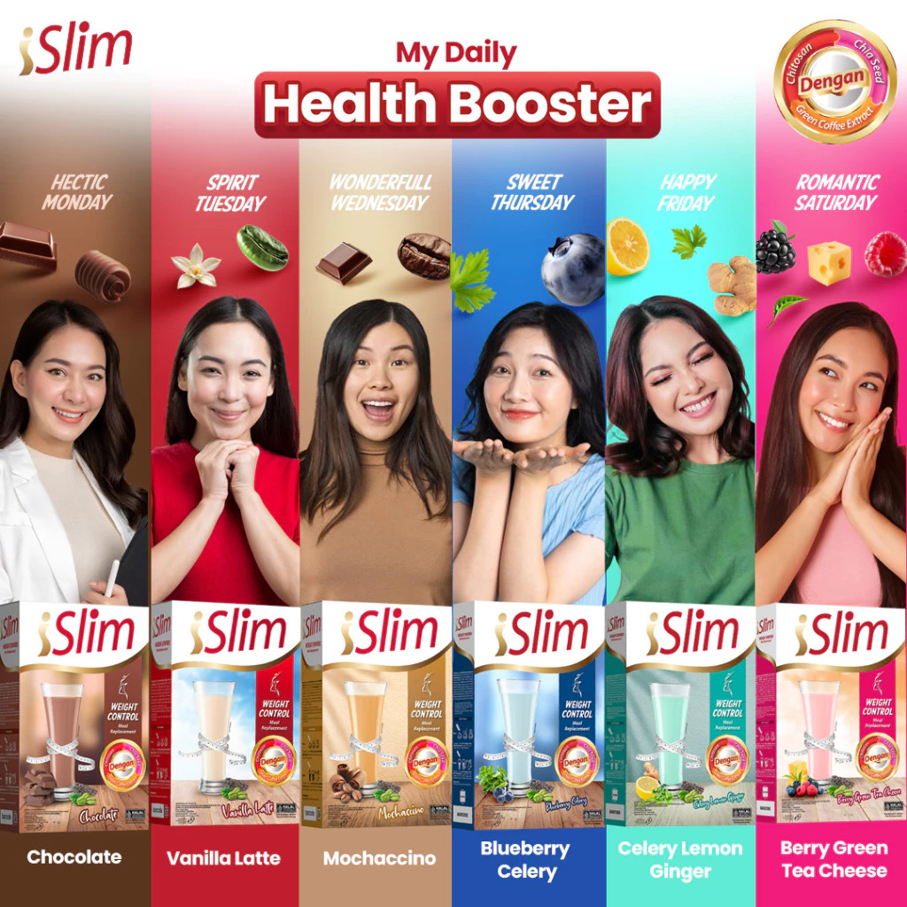 iSlim susu diet Weight Control Minuman Diet Penurun Berat Badan Susu Diet Healty slim isi 6pcs