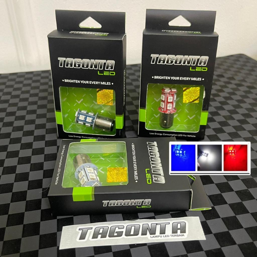 TAGONTA Bohlam Lampu Stop Rem LED 13mata Motor Super Terang 12 Volt DC Boklam Lampu Belakang Stop Re