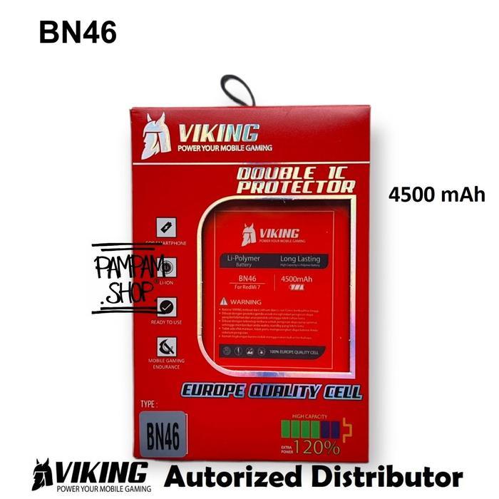 Adijaya Office VIKING Baterai Double Power BN46 Compatible for Redmi 7 / Redmi Note 8 Batre Batrai B