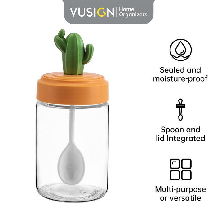 Vusign Tempat Bumbu Dapur Kaca / Seasoning Bottle 240ml Lucu VS946