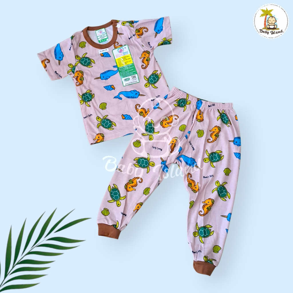 Moms Gift SETELAN BAJU PENDEK CELANA PANJANG KATUN ANAK BAYI 0 - 3 TAHUN / PIYAMA BAJU TIDUR SLEEPSU