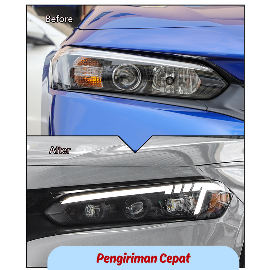 PCP Car Styling for Honda Civic X Head Light 2021-2022 Honda Civic Headlights DRL Dynamic Turn Signa