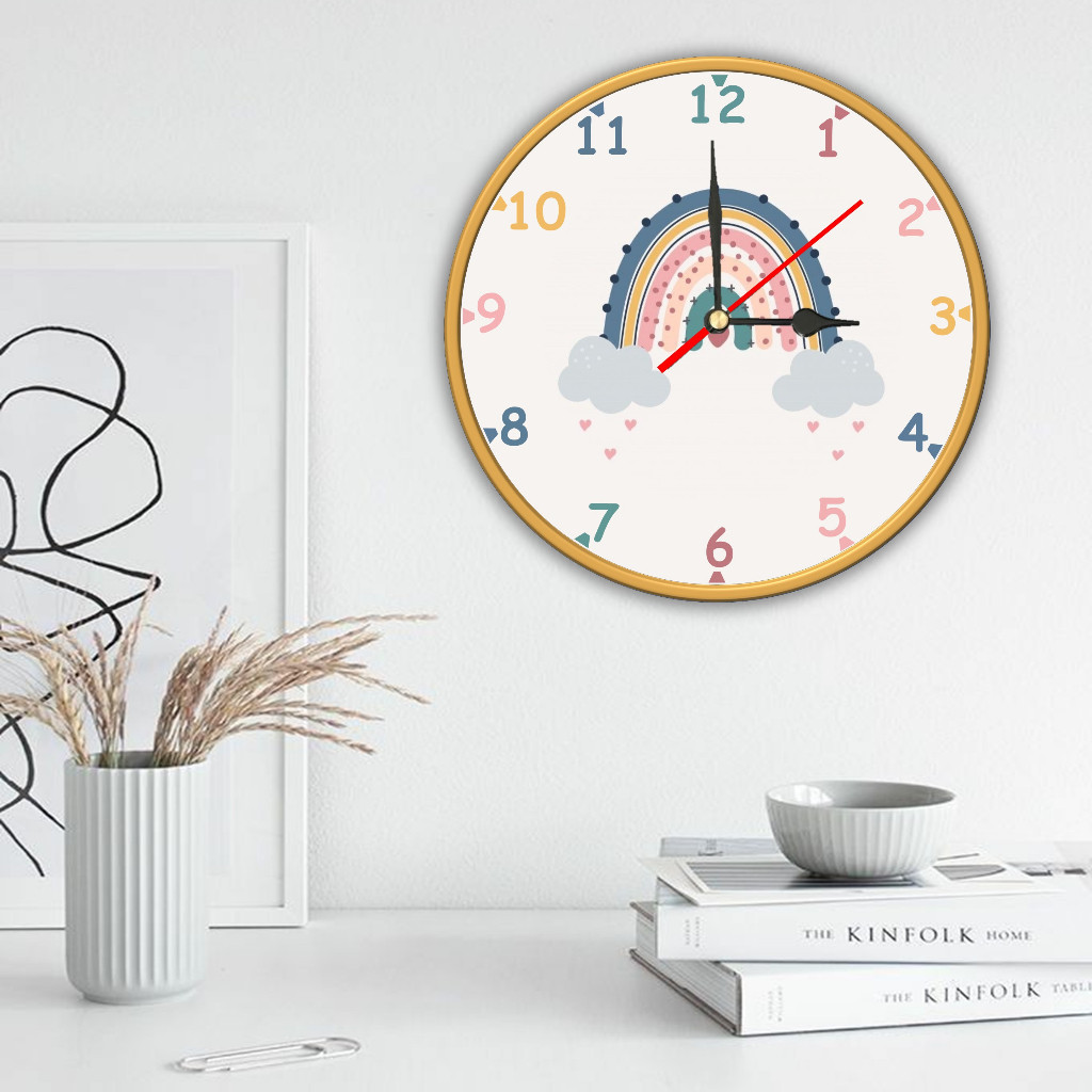 Jam Dinding Kayu Minimalis Aesthetic / Jam Dinding tanpa kaca 20cm