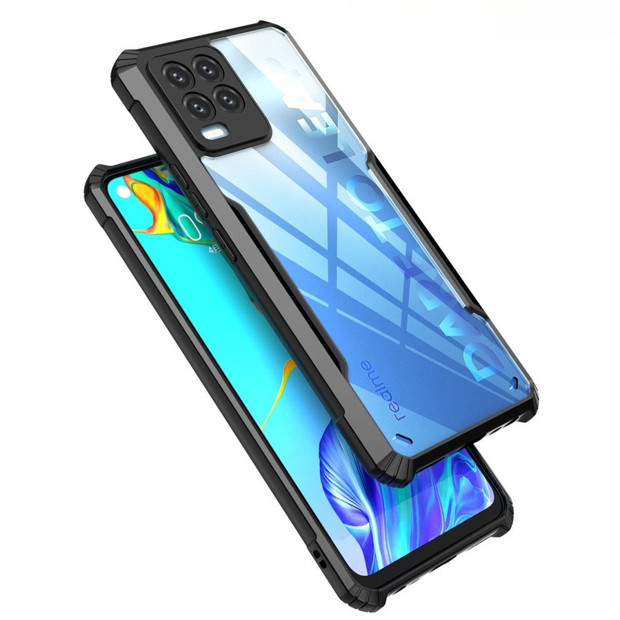 CASE REALME 8 4G 5G / REALME 8 PRO 4G CASE TRANSPARAN CLEAR FUSION ANTI SHOCKPROOF BLACK