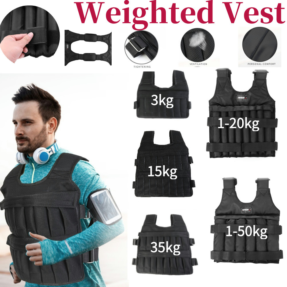 50-3kg Workout Weight Jacket Adjustable Weighted Exercise Vest Workout Equipment for Running Trainin