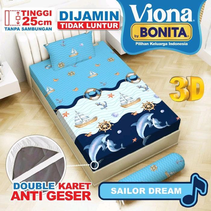 Viona - Sprei viona(Bonita) 120x200(single)tinggi 25 motif sailor dream/kapal laut/sailor/pelaut/mar