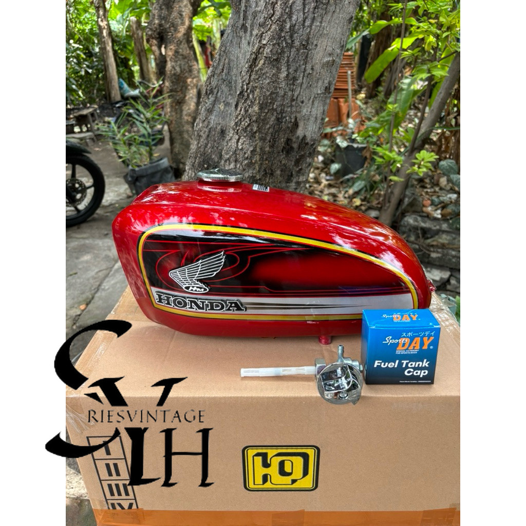 tangki honda cb100 cb125 set slebor set tutup tangki galvanis  tangki merah tangki press tangki pres