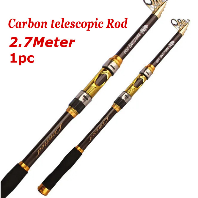 Joran Pancing Carbon Fiber Sea Fishing Rod 2.7M/6 Tongkat Stik Pancing 2.7M Meter Stick Pancingan Ik