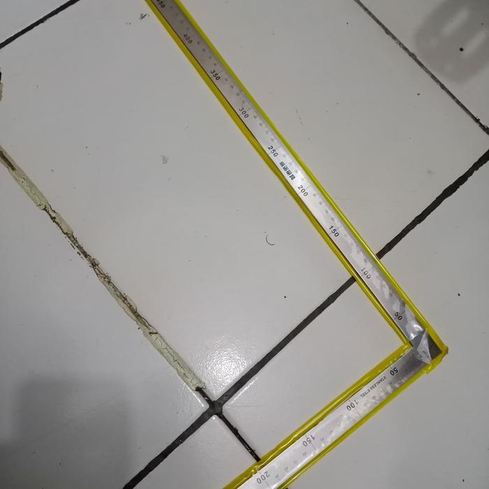 pengaris siku L stainless steel 50cm 50 cm 25cm 25 cm besi penggaris ...Eletronik