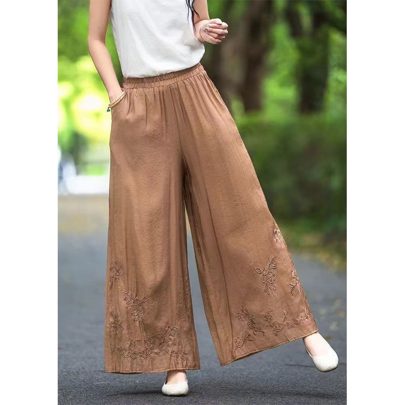 Wanita baru gaya Cina jahitan kaki celana gaya Cina kapas rami  pelangsing double-layer celana