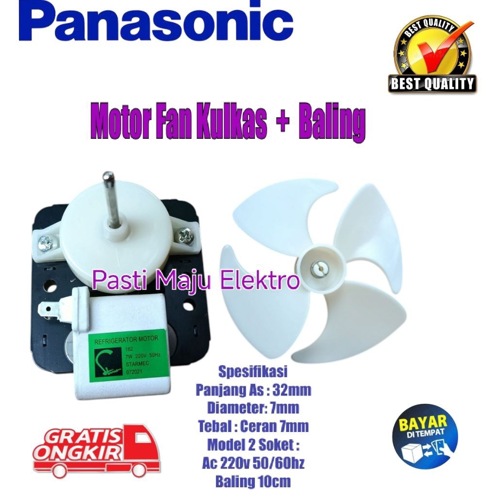 Motor Fan Kulkas LG 2 Pintu AC 220V + Kipas Baling 10cm - Dinamo Kipas Evaporator Universal"
