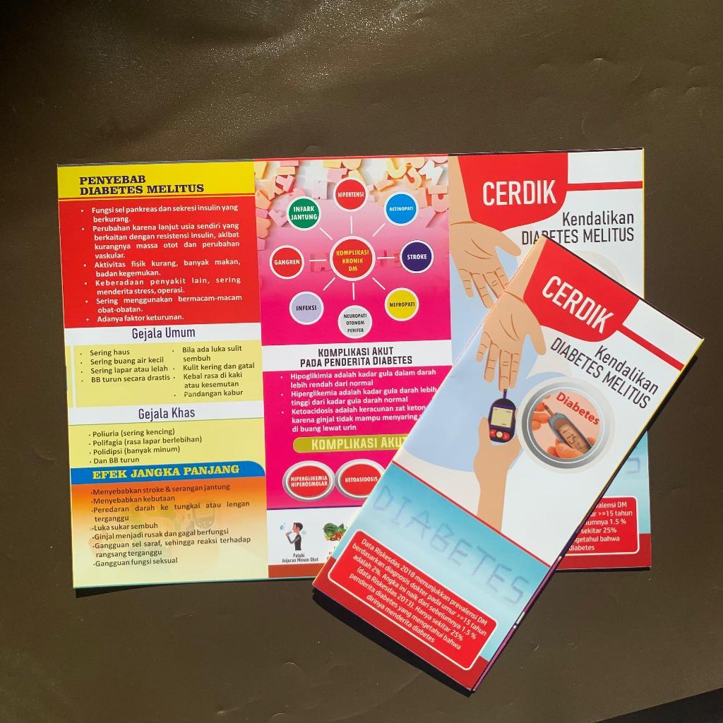 Brosur Kesehatan | Leaflet Cerdik Kendalikan Diabetes Melitus | Edukasi Gula Darah | Kencing Manis