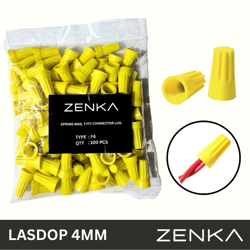 ZENKA - LASDOP 4MM KUNING LASDOP - Pengaman Sambungan Kabel