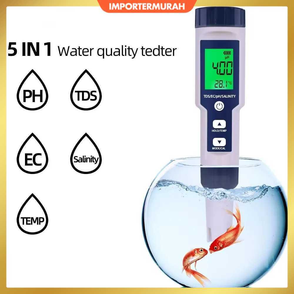 Alat Ukur Kualitas Air Digital 5in1 PH TDS EC Meter Pen - J51
