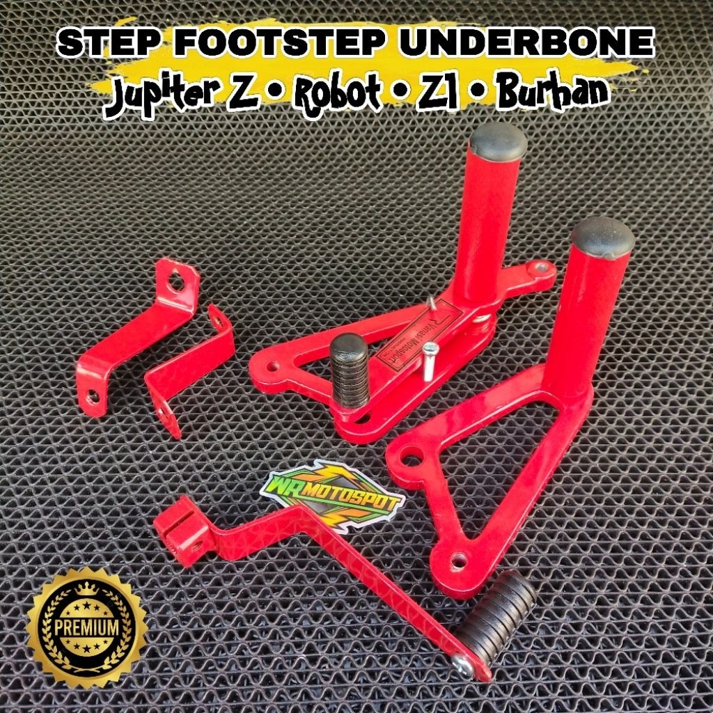 Step Footstep Underbone Jupiter Z1 • Z • Burhan • Robot Warna Merah Cat Powder Koting