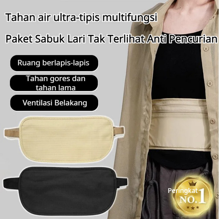 Anti Maling, Anti Air, Tipis Tas Pinggang Lari Slim Waterproof Tahan Curi - Desain Tipis & Ringkas U