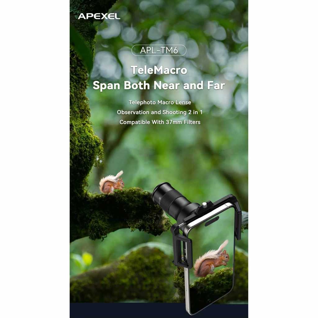 APEXEL Lensa Tele Smartphone 2in1 Macro Lens Telephoto Zoom - APL-TM6